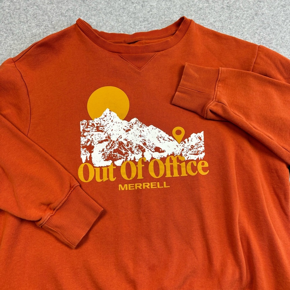 Merrell Out of Office Sweatshirt Mens Large Organic Cotton Blend Graphic‎ Print